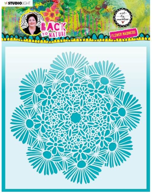 Flower Madness Stencil