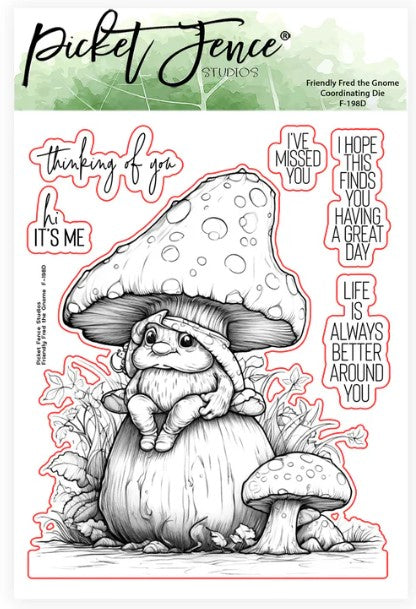 Friendly Fred the Gnome Stamp and Metal Die Combo